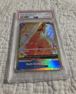 2024 ONE PIECE PREMIUM BOOSTER ALTERNATE ART #056 GUM-GUM RED ROC PSA 10 - Image 2
