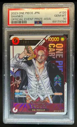 2023 One Piece Shanks Card OP01-120 Serial /1065 Top Prize Japanese PSA 10 Asia - Image 1