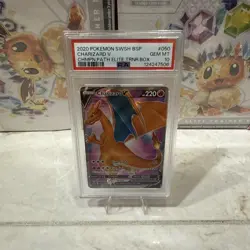 Pokemon TCG Charizard v SWSH Black Star Promo Holo Card SWSH050 PSA 10 - Image 1