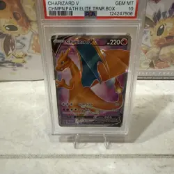 Pokemon TCG Charizard v SWSH Black Star Promo Holo Card SWSH050 PSA 10 - Image 2