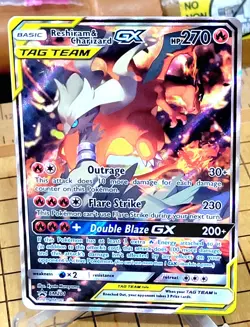 Reshiram & Charizard GX SM201 Holo Pokemon Promo Card I Have The Best Not Slabbd - Image 1