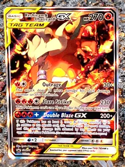 Reshiram & Charizard GX SM201 Holo Pokemon Promo Card I Have The Best Not Slabbd - Image 2