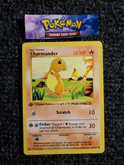 CHARMANDER Pokemon Card - 1st Edition - Base Set - Shadowless - 46/102 NM+ - Image 1