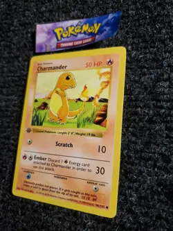 CHARMANDER Pokemon Card - 1st Edition - Base Set - Shadowless - 46/102 NM+ - Image 2