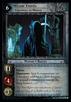 LOTR TCG Ulaire Enquea Lieutenant of Morgul 1U231 Regular LP Card - Read - Image 1