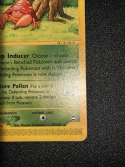Parasect 027/147 Aquapolis Rare ! Pokemon Card Excellent Condition WOTC - Image 5