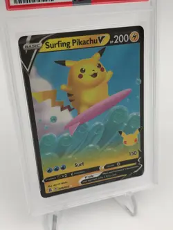 2021 POKEMON CELEBRATIONS Card SURFING PIKACHU 008/025 graded slab PSA MINT 9 - Image 2