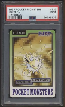 Pokemon 1997 Bandai Carddass #135 Jolteon Japanese Card PSA 9 MINT - Image 1