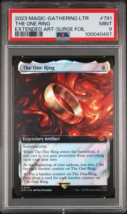 2023 MTG TALES OF MIDDLE-EARTH EXTENDED ART-SURGE FOIL #791 THE ONE RING PSA 9 - Image 1