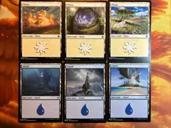 MTG 6 x Basic Land (3 x plains 3 x Island) Commander Deck: Everyone's Invited NM - Image 1