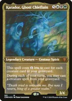 Karador, Ghost Chieftain (Foil Etched) Commander Legends NM Foil - Image 1