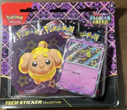Pokemon Paldean Fates Tech Sticker Collection 3 Booster Pack Blister- Fidough - Image 1