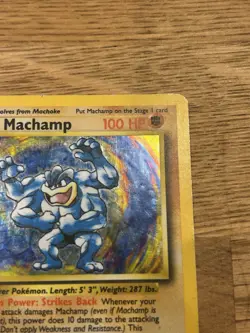 1999 POKEMON ORIGINAL BASE SET MACHAMP 1ST EDITION RARE HOLO 8/102 - Image 3