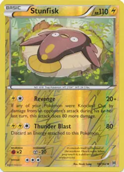 Stunfisk 56/162 XY Breakthrough REVERSE HOLO PERFECT MINT! Pokemon - Image 1