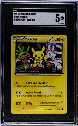 2016 Pokemon Promo XY95 Pikachu BREAKpoint Blister - SGC - Image 1