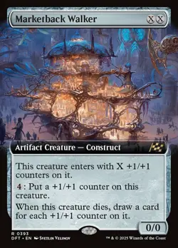 1x Marketback Walker - Extended Art - Aetherdrift - Near Mint, English - MTG! - Image 1