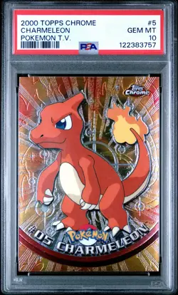 2000 TOPPS CHROME POKEMON T.V. #5 CHARMELEON PSA 10 - Image 1