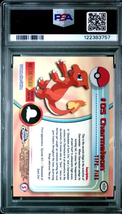2000 TOPPS CHROME POKEMON T.V. #5 CHARMELEON PSA 10 - Image 2