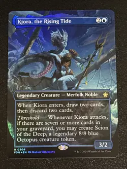 MTG Foundations Kiora, the Rising Tide Borderless Foil 0309 NM Rare - Image 1
