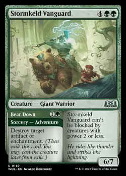 1x Stormkeld Vanguard // Bear Down - Foil - Wilds Of Eldraine - Near Mint, Engli - Image 1