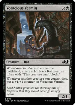 1x Voracious Vermin - Foil - Wilds Of Eldraine - Near Mint, English - MTG! - Image 1