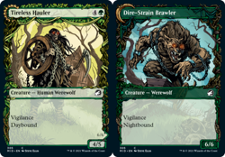 1x Tireless Hauler // Dire-Strain Brawler - Foil - Showcase - Innistrad: Midnigh - Image 1