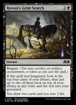 1x Rowan's Grim Search - Foil - Wilds Of Eldraine - Near Mint, English - MTG! - Image 1