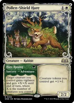 1x Pollen-Shield Hare // Hare Raising - Showcase - Wilds Of Eldraine - Near Mint - Image 1