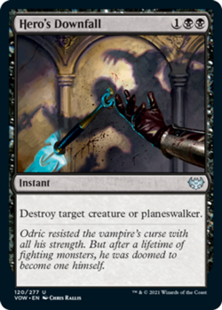 1x Hero's Downfall - Innistrad: Crimson Vow - Near Mint, English - MTG! - Image 1