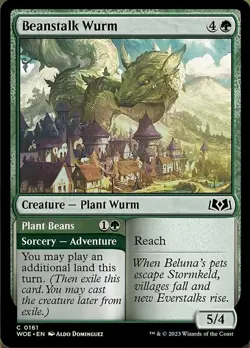 1x Beanstalk Wurm // Plant Beans - Foil - Wilds Of Eldraine - Near Mint, English - Image 1