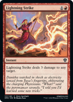 1x Lightning Strike - Foil - Dominaria United - Near Mint, English - MTG! - Image 1