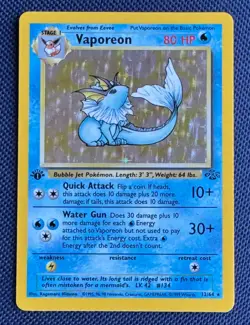 Vaporeon 12/64 1st Edition Holo Rare 1999 Pokemon Jungle NM/Mint - Image 1