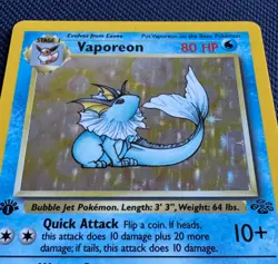 Vaporeon 12/64 1st Edition Holo Rare 1999 Pokemon Jungle NM/Mint - Image 3