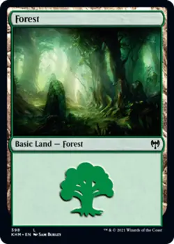 1x Forest (398) - Foil - Kaldheim - Near Mint, English - MTG! - Image 1