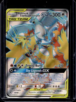 2019 Pokemon SM Hidden Fates Moltres & Zapdos ArticunoTag Team #66/68 - Image 1