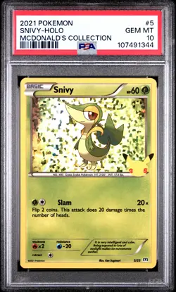 2021 POKEMON MCDONALD'S COLLECTION #5 SNIVY-HOLO PSA 10 - Image 1