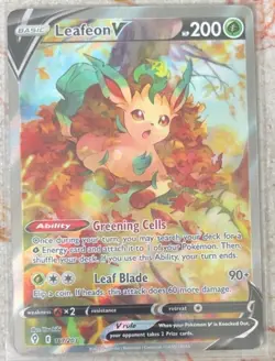 Pokemon TCG Evolving Skies Leafeon V Alt Art Card 167/203 (New Seller) - Image 2