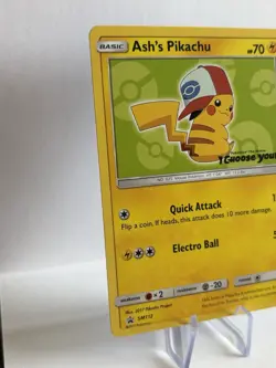 Ash’s Pikachu SM112 - I Choose You Promo Pokemon Card Non Holo MP - Image 2
