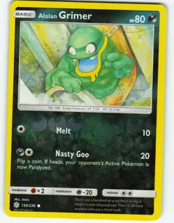 Alolan Grimer - Reverse Holo - 130/236 Cosmic Eclipse - Pokemon TCG - 2019 - Image 1