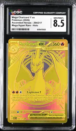 Mega Charizard Y EX 294/217 Hyper Rare Pokemon CGC 8.5 Nm/mint+ *022 - Image 1