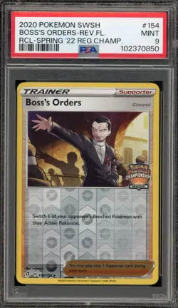 Pokemon Boss's Orders Regional Championships Reverse Holo Rare #154 PSA 9 Mint - Image 1