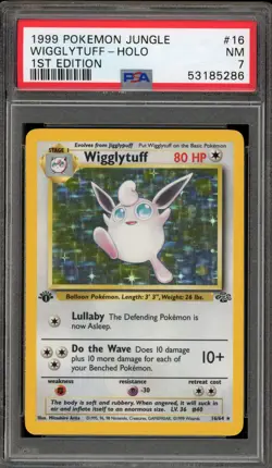 Pokemon Wigglytuff Jungle 1st Edition Holo Rare #16 PSA 7 - Image 1