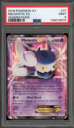 Pokemon Meowstic EX XY Generations Holo Rare #37 PSA 9 Mint - Image 1