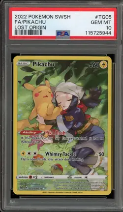 Pokemon Pikachu Lost Origin Trainer Gallery Full Art #TG05 PSA 10 Gem Mint - Image 1