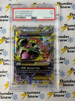 M Tyranitar ex #43 2015 Ancient Origins Pokemon XY PSA 7 - Image 1