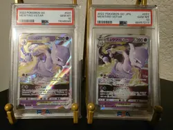 PSA 10 GEM MINT 2022 POKEMON GO & POKEMON GO JAPAN MEWTWO VSTAR PAIR #031 & #031 - Image 1