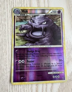 Pokemon TCG Muk Undaunted 31/90 English 2010 Stage 1 100 HP Reverse Holo - Image 1