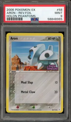 Pokemon Aron EX Holon Phantoms Reverse Holo #58 PSA 9 Mint - Image 1