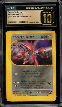 Pokemon Rocket's Scizor Best of Game Black Star Promo #4 CGC 10 Pristine - Image 1