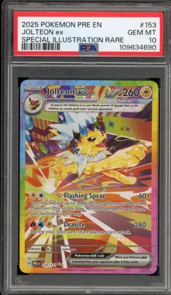 Pokemon Jolteon ex Prismatic Evolutions Special Illustration Rare #153 PSA 10 - Image 1